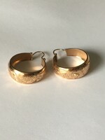 14K virágmintás karika fülbevaló, 7,61 g