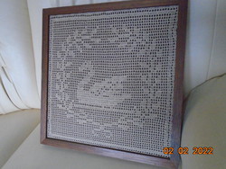 Lace swan in a frame