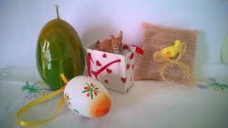Easter set of 4 - bunny, duck, painted egg, egg candle