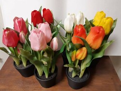 A hangulatos otthonért, munkahelyért : élethű gumi tulipán cserépben és más művirágok ♥