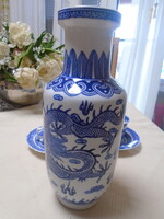 The blue and white oriental jingdezhen porcelain vase is a beautiful flawless piece