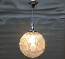 Retro design ceiling lamp with a large glass shade