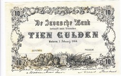 Dutch East Indies 10 gulden 1864 replica