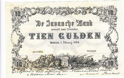 Holland Kelet-India 10 gulden 1864 REPLIKA