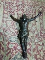 Corpus, cast iron Jesus on a crucifix, late 19th century casting, beautifully crafted collector's item