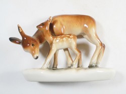 Retro old marked - porcelain roe deer bambi figurine statue