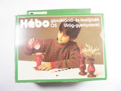 Retro HÉBO Gipszkiöntő- és festőjáték, virág- gyertyatartó váza - kb. 1970-es évekből