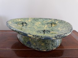 Retro ceramic candle holder bowl, old decorative bowl