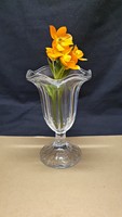 1 pcs. Large, old, glass, ice cream goblet. Thick, heavy glass. Elegant shape.