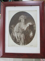 A tejárusnő (La Latiere) J.-B. Greuze festményének antik reprodukciója