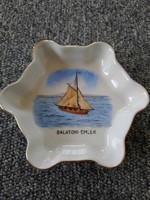 Zsolnay bowl with Balaton souvenir sailboat