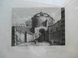 Antique Roman church in its state at the beginning of the 19th century, on a contemporary engraving