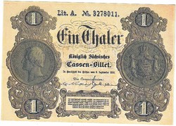 German states 1 Saxon thaler 1855 replica unc
