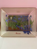 Goebel glass bowl with Van Gogh iris motif