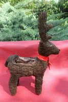 Old wicker cane deer straw deer table decoration