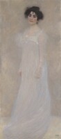 Klimt - Fehér ruhás hölgy - vakrámás vászon reprint