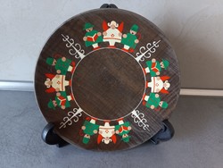 Original Erzgebirge hand-painted wooden plate