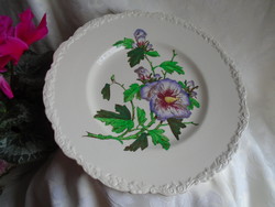 Cauldon antique, English, hand-painted mauve plate.