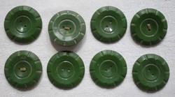 Retro green plastic buttons 8 pcs. 3 Cm