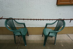 Traditional dark brown, turned wooden curtain holder for sale.
