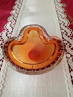 Galliano ferro murano - bubble amber colored craft glass bowl - ashtray
