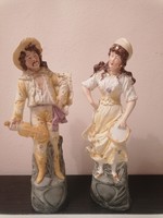 Antique marked porcelain musician couple