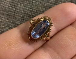 14 k arany gyűrű kék kővel