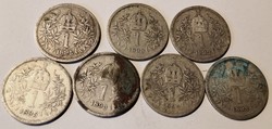 Silver Ferenc József 1 crowns, pieces of mixed quality - 470.