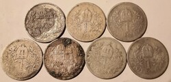 Silver Ferenc József 1 crowns, mixed quality pieces - 474.
