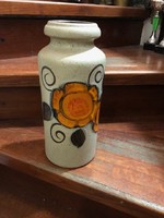 Kerámia váza, német, jelzett, 36 cm-es magasságú, vintage.