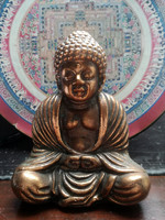 Meditating Buddha heavy metal statue