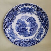 Angol porcelán tányér Castillo, kék-fehér dísztányér (nagy)