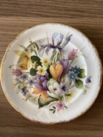Beautiful English thin porcelain decorative plate spring flower bouquet.