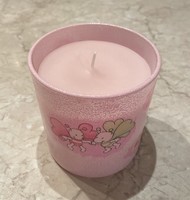 Gift pink bee decoupage giant unique glass candle