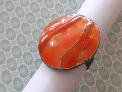 Retro fire enamel ring