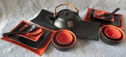 Japanese ceramic sushi and tea set for two