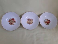 Bavaria porcelán tál, Joan Seltmann gyümölcs mintás,  salátás tálka ( 3 darab)