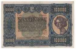 1923 100 000 korona aEF.