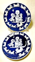 ROYAL COPPENHAGEN MORS DAG 1974  mázba nyomott felirat. Kék mázas,dombor fehér mázas svéd fali tányé