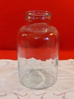 5 literes kékes árnyalatú, vastag huta üveg, befőttes üveg
