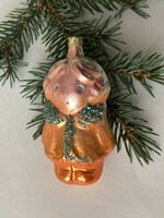 Régi üveg szovjet kislány karácsonyfadísz