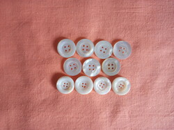 Vintage mother of pearl shell button 11 pcs 19 mm