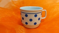 Zsolnay porcelán, kék pöttyös bögre