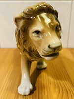 Royal Dux porcelán oroszlán nipp