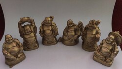Buddha gyűjtemény arany színű festéssel - 6db egyben