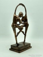 Gyönyörű ART DECO bronz szobor- 38 cm-es, táncoló pár .