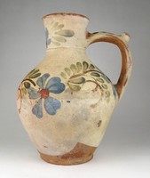 1L723 antique Szilágyság hand-painted wide-mouth earthenware drinking jar 27.5 Cm