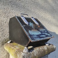 Antique Art Deco Secession, Fuel, Coal Holder with Lion Legs! Fireplace Tile Stove, Spark Guard