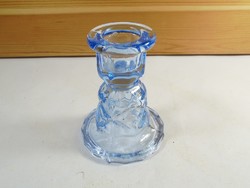 Antik kék színű üveg gyertyatartó