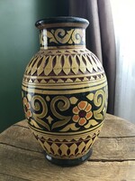 Régi Marokkói Lâam Safi mázas terrakotta váza